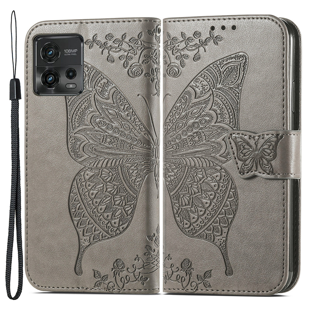 For Motorola Moto G72 4G PU Leather Folio Case Imprinted Butterfly Pattern Stand Wallet Magnetic Phone Cover For Motorola Moto G72 4G PU Leather Folio Case Imprinted Butterfly Pattern Stand Wallet Magnetic Phone Cover